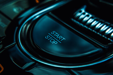 Close-up view of an electric vehicle's center console, showcasing the control panel, which...