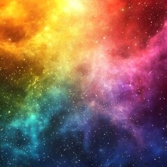 Vibrant Rainbow Nebula Cosmic Space Background