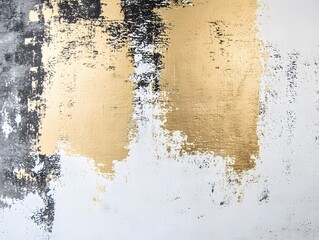 Abstract Gold Black White Texture Paint Strokes Art