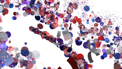 Abstract festive background with red, white, and blue confetti. Perfect for celebrations.