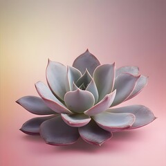 Elegant Succulent Plant Closeup Studio Shot Pink Background