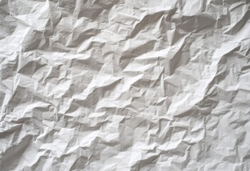 Obraz premium Textured white crumpled paper, illuminated from top, casts shadows