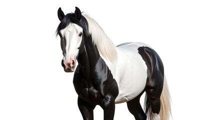 Fototapeta premium Close-up of a black and white horse