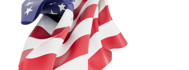Naklejka premium High-quality image of an American flag, perfect for patriotic designs and backgrounds.