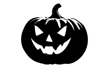 Cute Halloween Pumpkin – Black and White Vector Line Art