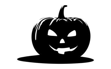 Cute Halloween Pumpkin – Black and White Vector Line Art