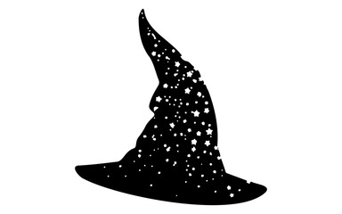 Halloween Witch Silhouette – Hand Drawn Vector Illustration