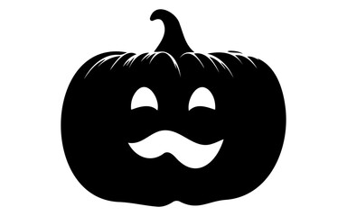 Cute Halloween Pumpkin – Black and White Vector Line Art