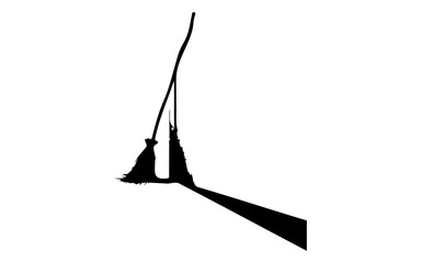 Halloween Witch Silhouette – Hand Drawn Vector Illustration
