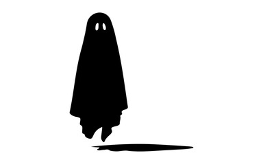 Haunted House – Halloween Black and White Vector Illustration