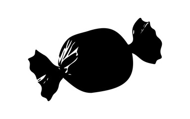 Halloween Candy – Black and White Vector Illustration