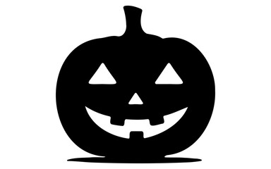 Cute Halloween Pumpkin – Black and White Vector Line Art
