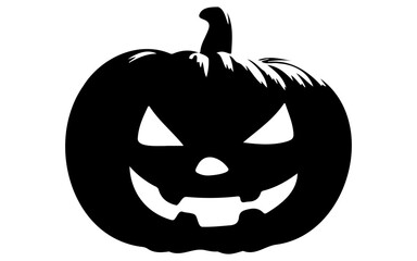 Cute Halloween Pumpkin – Black and White Vector Line Art