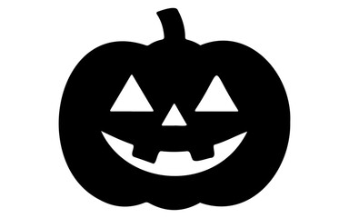 Cute Halloween Pumpkin – Black and White Vector Line Art