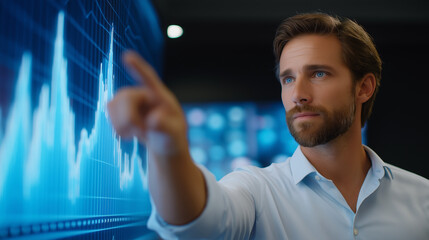 Professional Presentation on Interactive Screen in Modern Office