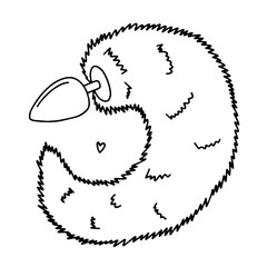 Vector anal plug with tail sketch