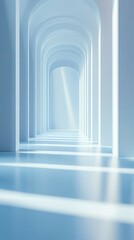 Abstract Archway Hallway with Light Rays Architecture