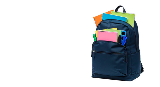 A backpack filled with school supplies, perfect for the new semester.
