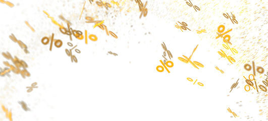 Abstract background with golden percentage symbols. Perfect for sale banners, promotions, and discounts.