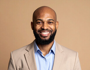 Happy African American black businessman smiling