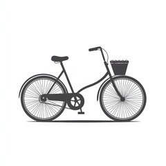 Fototapeta premium Side view of a vintage bicycle with a basket.