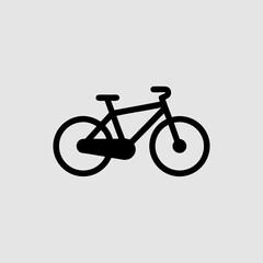 Obraz premium Minimalist black bicycle icon suitable for logos, websites, and apps needing a simple and stylish transportation symbol.