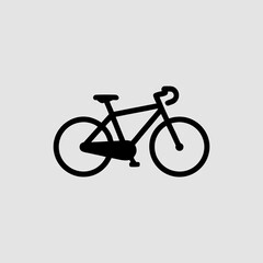 Obraz premium Minimalist black bicycle icon suitable for logos, websites, and apps needing a simple and stylish transportation symbol.