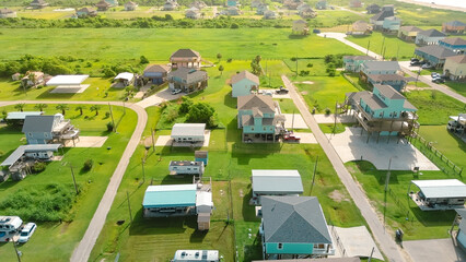 Concrete pad designed for large vehicle parking RVs, trailers along colorful coastal property....