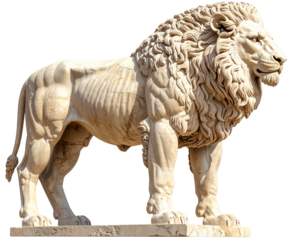 Ancient Greek-Inspired Molossus of Epirus, Stone Relief Style, isolated on transparent background.