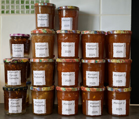 Ensemble de pots de confitures maison