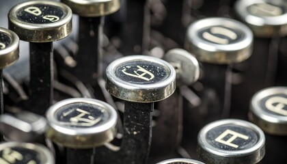 Close-up vintage typewriter keys (1)