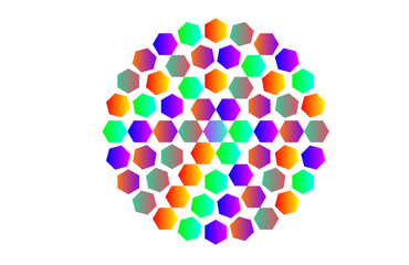 Modern Abstract Circular Grid with Gradient Hexagons Shapes – Symmetrical Mandala for Tech and Web Backgrounds