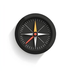 A flat design compass icon.