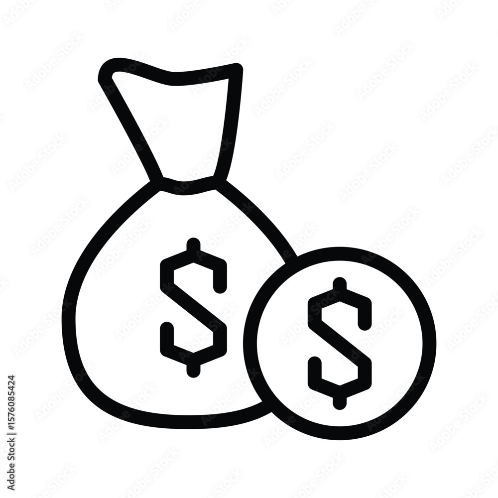Aufkleber finance outline icon vector design good for web or mobile app