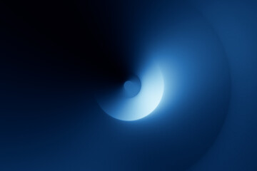 Light blue mesh swirl forming an abstract spiral in deep blue space. Energetic movement and clean...