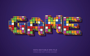 block brick toys 3D editable text style effect	