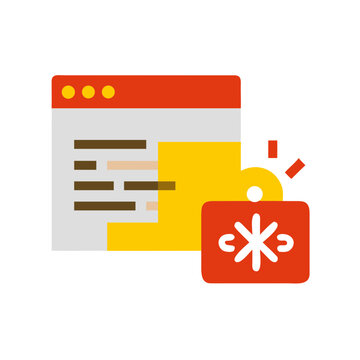 Digital security interface with padlock and code editor icon  