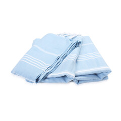 One folded beach towel isolated on white