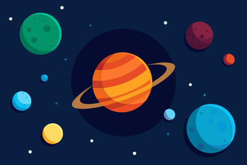 Fototapeta premium solar system in the night