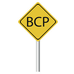 White alphabet letter in word BCP