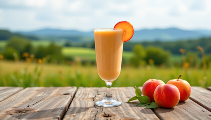 20250522130457list 161 realistic images of peach smoothie in a tall glass on an