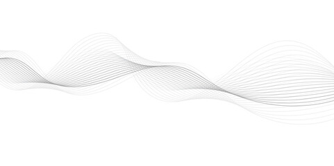  Abstract frequency sound wave lines and twisted curve lines background. Abstract wave line for banner, template, wallpaper background with wave design. Vector illustration.