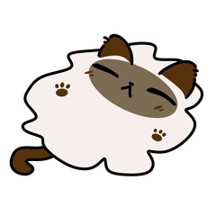 Melting cat funny vector illustration art 