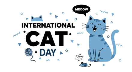 Vector illustration international cat day, flat design