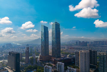Urban environment of Dongwu International Plaza, Huzhou City, Zhejiang Province, China