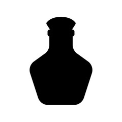 Potion bottle silhouette isolated on white background