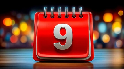 A calendar marked August 9 pulses red, with soft light cycling in a minimalist backdrop loop.