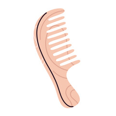 Natural wooden comb with wide teeth, perfect for detangling curly or thick hair