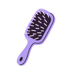 Rectangular violet hair brush with soft bristles for smooth brushing and detangling