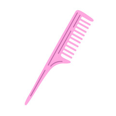 Plastic pink tail comb ideal for precise parting, sectioning and hair styling